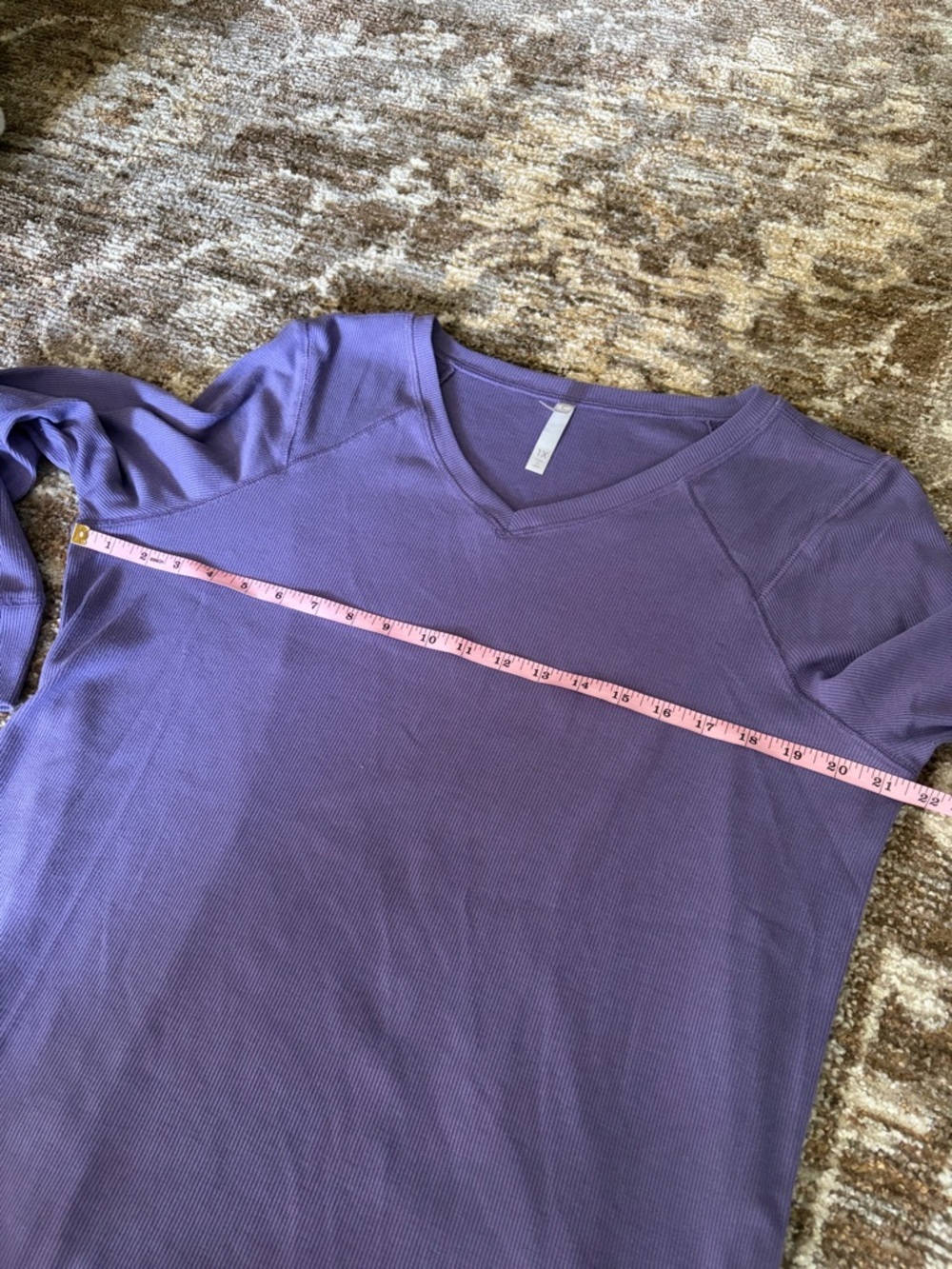 Cozy Women's purple Long-Sleeve V-Neck Ribbed Tee size 1 X - Picture 5 of 5